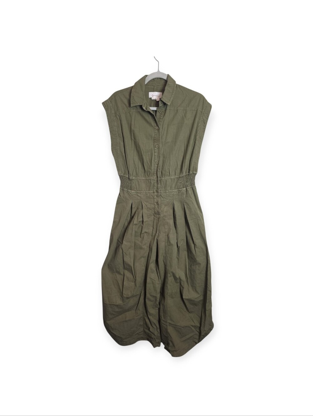 Women's By Anthropologie Shirting Parachute Jumpsuit in green, size XS